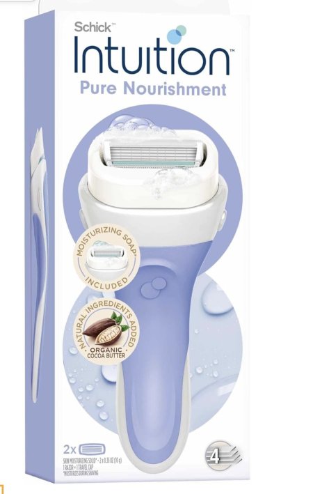 ماكينة الحلاقة Schick Intuition Pure Nourishment - رغوة بزبدة الكاكاو العضوية وزيت اللوز