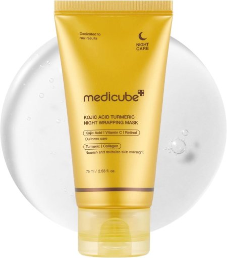 ماسك التفتيح الليلي بالكوجيك أسيد والكركم Medicube KOJIC ACID TURMERIC NIGHT WRAPPING MASK