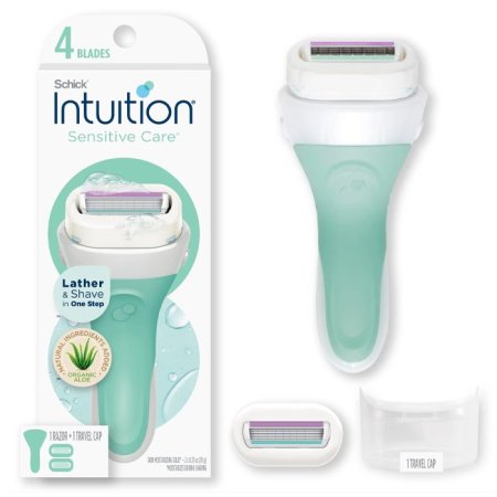ماكينة حلاقة انتيويشن سينسيتيف كير للنساء مع 2 شفرة حلاقة مرطبة - Schick Intuition Sensitive Care