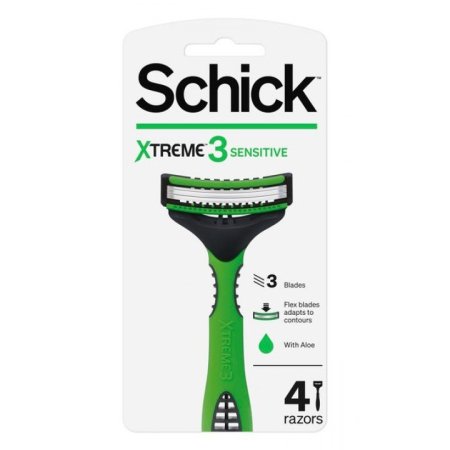 شفرات الحلاقة اكستريم ثري للبشرة الحساسة من شيك للرجال -  Schick Xtreme 3 Sensitive Disposable Razor
