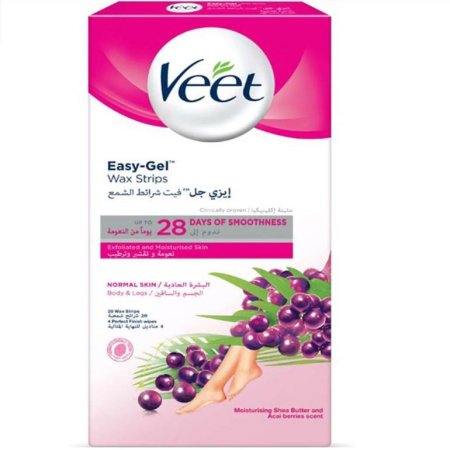شرائح شعر فيت لإزالة شعر الجسم والساقين للبشرة العادية 20 شريط | Veet